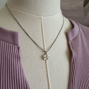 Sterling Silver Zodiac Necklace and Postback Earrings